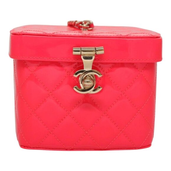 CHANEL Vanity Cosmetic Pouch Enamel Pink CC - Picture 10 of 15